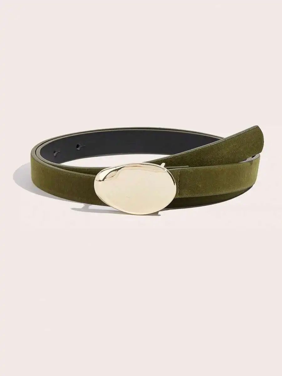 Womens Olive Green Suede Belt With Metal Buckle Casual Style For Skirts Jeans
Womens Olive Green Suede Belt With Metal Buckle Casual Style For Skirts Jeans