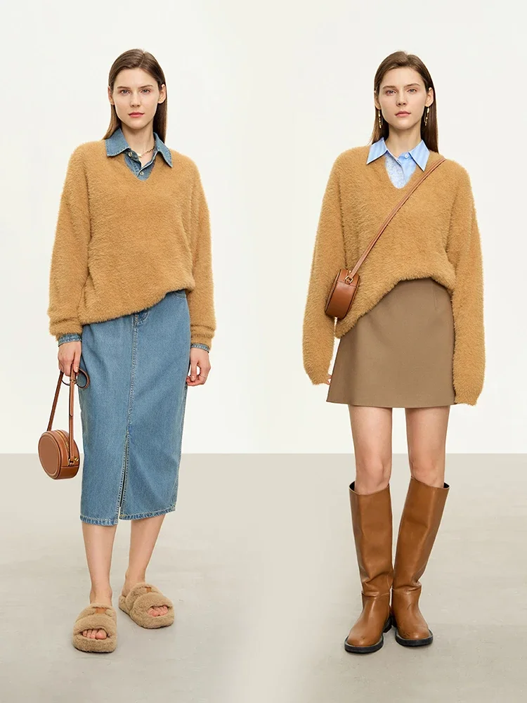 AMII Minimalist Sweater for Women 2025 Autumn Scissor Collar New Office Lady Loose Soft Solid Female Knit Pullover Tops 12343238
AMII Minimalist Sweater for Women 2025 Autumn Scissor Collar New Office Lady Loose Soft Solid Female Knit Pullover Tops 12343238