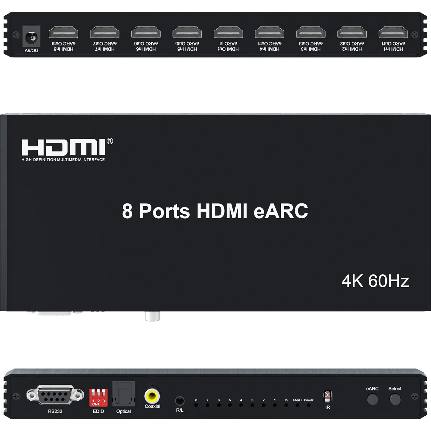 4K 60Hz 8 Ports HDMI EARC Audio Extractor 1 in 8 Out 1x8 EARC Audio Return Splitter / 8 in 1 Out 8x1 HDMI Switch Video Converter
4K 60Hz 8 Ports HDMI EARC Audio Extractor 1 in 8 Out 1x8 EARC Audio Return Splitter / 8 in 1 Out 8x1 HDMI Switch Video Converter