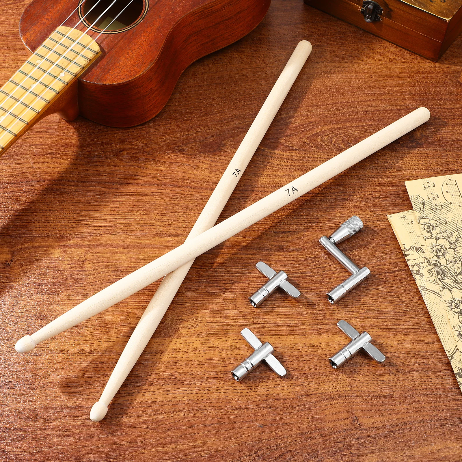 1 set Portable Maple Wood Lightweight Teardrop Shaped for Kids Adults Drumstick Accessories Snare Drum Wrench Kit
1 set Portable Maple Wood Lightweight Teardrop Shaped for Kids Adults Drumstick Accessories Snare Drum Wrench Kit
