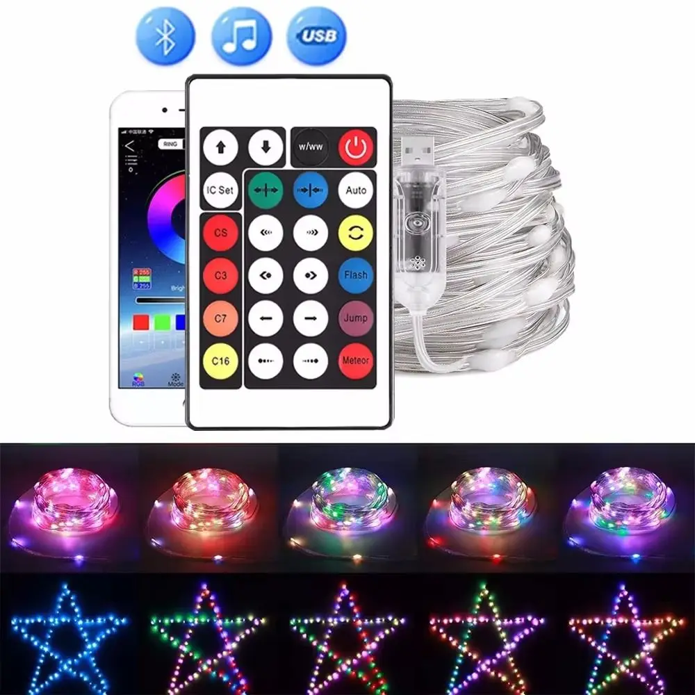Dreamcolor Changing LED Bluetooth Fairy Lights Bluetooth Music Control 36v RGBIC USB LED Strip Timer-controlled Adjustable
Dreamcolor Changing LED Bluetooth Fairy Lights Bluetooth Music Control 36v RGBIC USB LED Strip Timer-controlled Adjustable