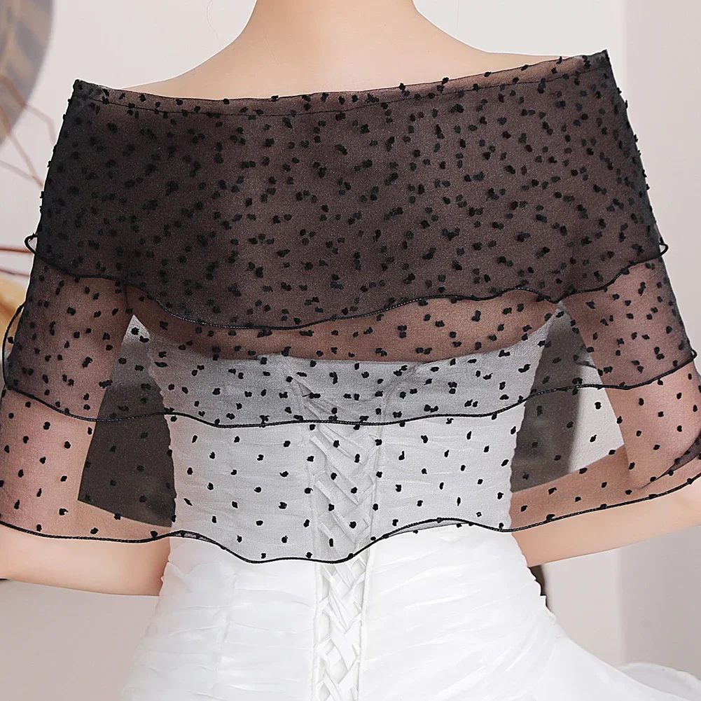 Sheer Ladies Solid Color Mesh Dotted Cover Wraps With Bow Rhinestone Buckle Thin Shawls Suitable For Evening Party
Sheer Ladies Solid Color Mesh Dotted Cover Wraps With Bow Rhinestone Buckle Thin Shawls Suitable For Evening Party