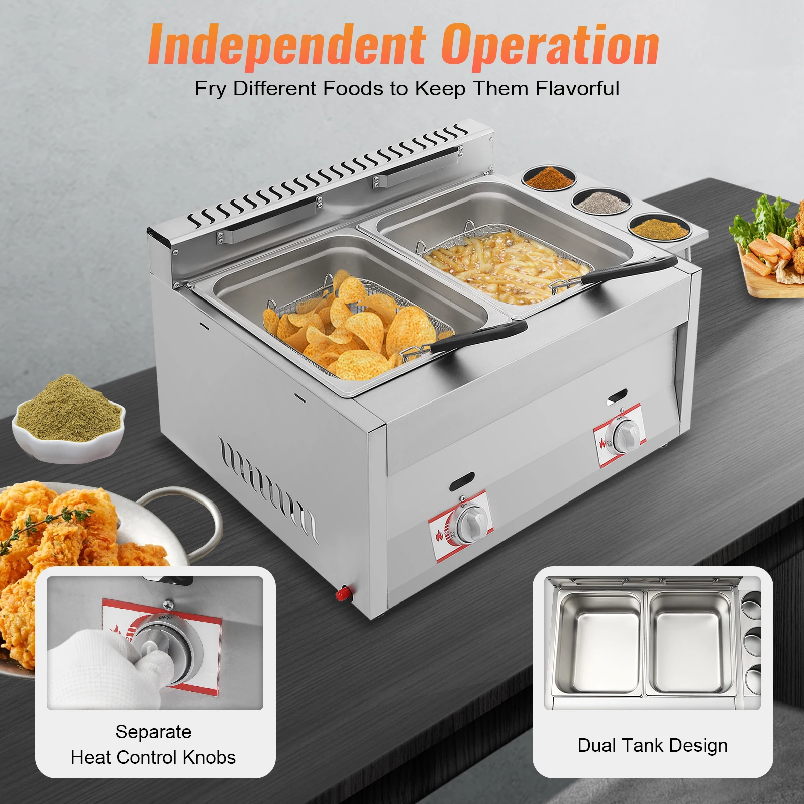 kitchen accessories-Commercial Deep Fryer: Quick Heat-Up, Dual Tank Large Capacity, Efficient and High-Quality Cooking
kitchen accessories-Commercial Deep Fryer: Quick Heat-Up, Dual Tank Large Capacity, Efficient and High-Quality Cooking
