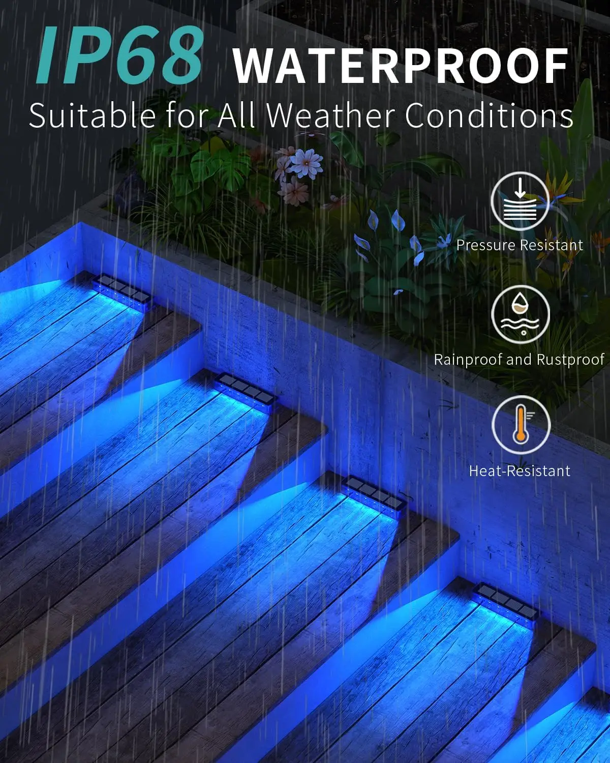Yilaie LED Solar Step Lights for Outside 4 Pack Solar Stair Lights Blue Solar Deck Lights Waterproof IP68 Solar Pathway Lights
Yilaie LED Solar Step Lights for Outside 4 Pack Solar Stair Lights Blue Solar Deck Lights Waterproof IP68 Solar Pathway Lights