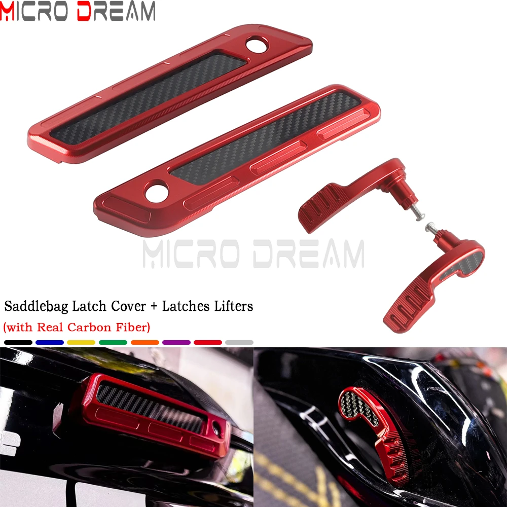 Motorcycle Saddlebag Latch Cover Latches Lifter w/Carbon Fiber Reflector For Harley Road King Special 17-24 FLHX FLHR FLTRX14-23
Motorcycle Saddlebag Latch Cover Latches Lifter w/Carbon Fiber Reflector For Harley Road King Special 17-24 FLHX FLHR FLTRX14-23