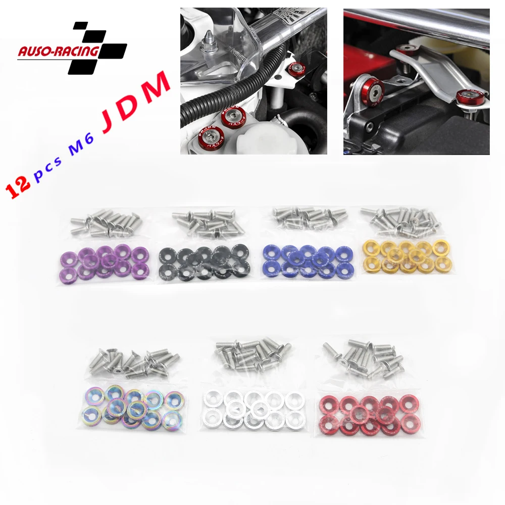 12pcs M6 Car Modified Hex Fasteners Fender Washer JDM Bumper Engine Concave Screws For Honda
12pcs M6 Car Modified Hex Fasteners Fender Washer JDM Bumper Engine Concave Screws For Honda
