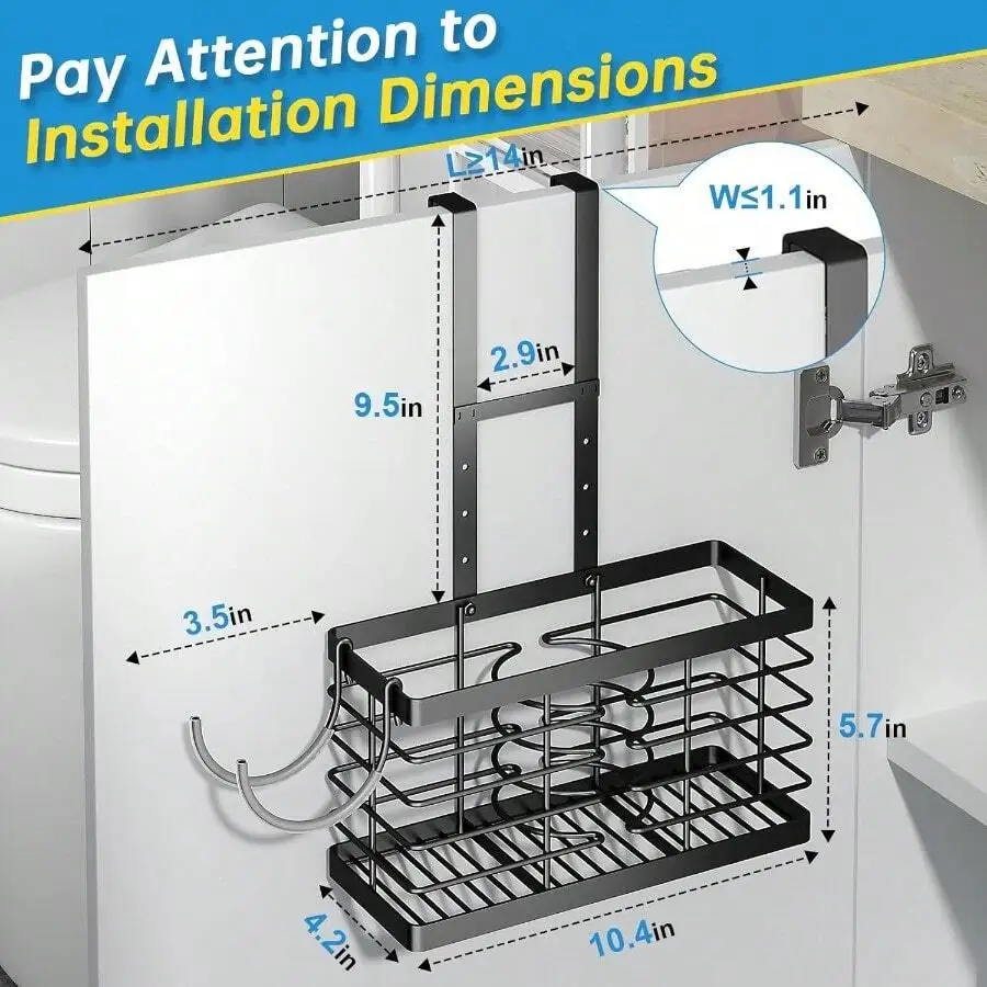 3-In-1 Adjustable Hair Dryer Holder Metal Organizer Wall Cabinet Door Mount Black
3-In-1 Adjustable Hair Dryer Holder Metal Organizer Wall Cabinet Door Mount Black