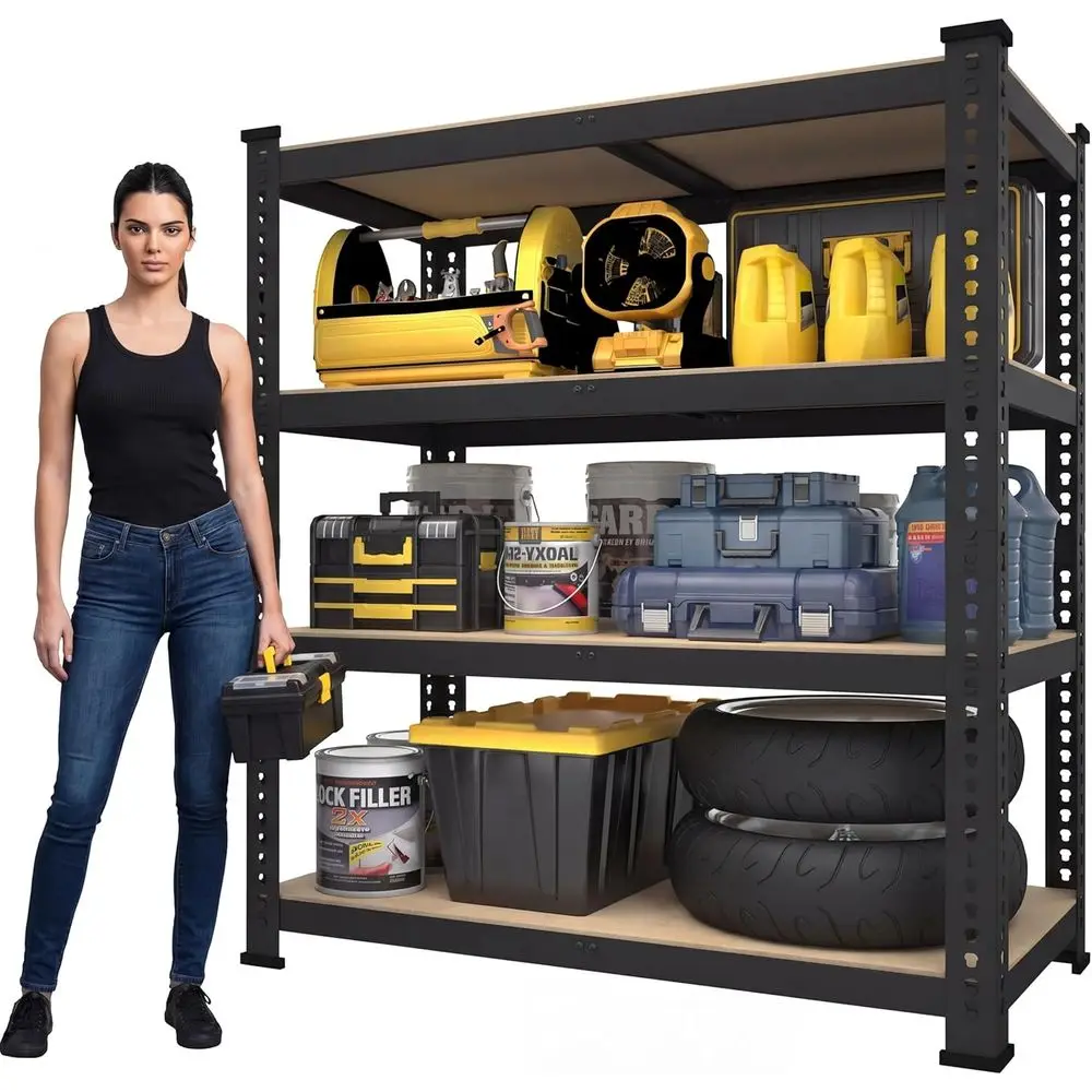 4-Tier 40"Wx20"Dx59"H Adjustable Metal Garage Shelving, Utility Organizer Rack for Warehouse Pantry Closet Kitchen, Black
4-Tier 40"Wx20"Dx59"H Adjustable Metal Garage Shelving, Utility Organizer Rack for Warehouse Pantry Closet Kitchen, Black