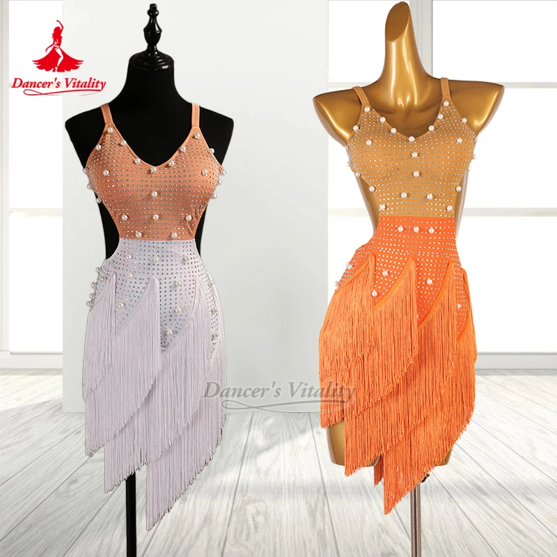 Women Chacha Jive Rumba Sleeveless Irregular Fringes Dress Dancer's Vitality Adult&Child Latin Dance Perform Clothes Customized
Women Chacha Jive Rumba Sleeveless Irregular Fringes Dress Dancer's Vitality Adult&Child Latin Dance Perform Clothes Customized