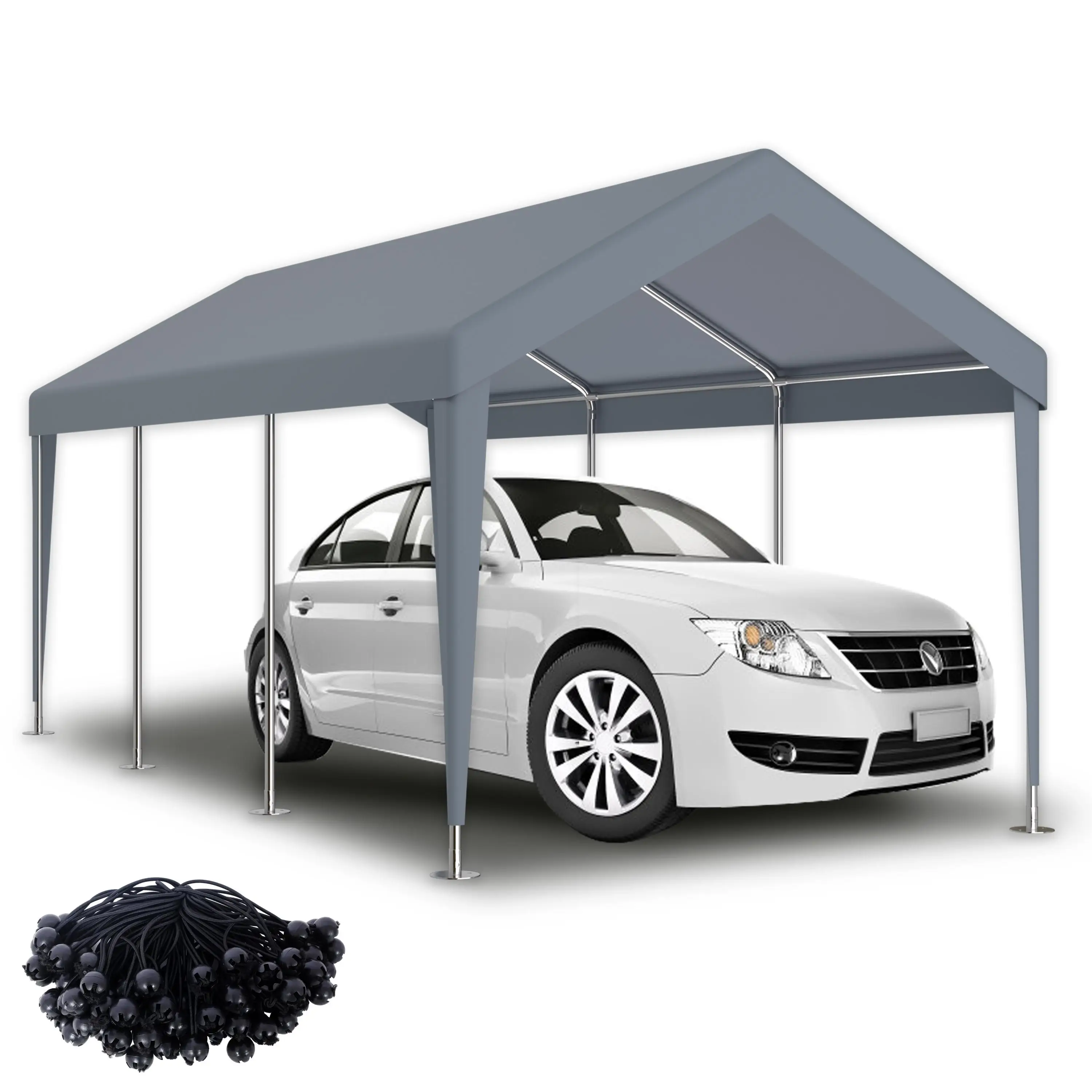 12x20ft Carport Replacement Canopy Waterproof UV-Resistant 76 Elastic Buckles Gray
12x20ft Carport Replacement Canopy Waterproof UV-Resistant 76 Elastic Buckles Gray