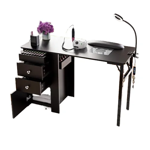 Black Foldable Nail Table Home Beauty Manicure Desk Dust Collector LED Lamp Wrist Rest Rolling Nail Station Compact Salon
Black Foldable Nail Table Home Beauty Manicure Desk Dust Collector LED Lamp Wrist Rest Rolling Nail Station Compact Salon