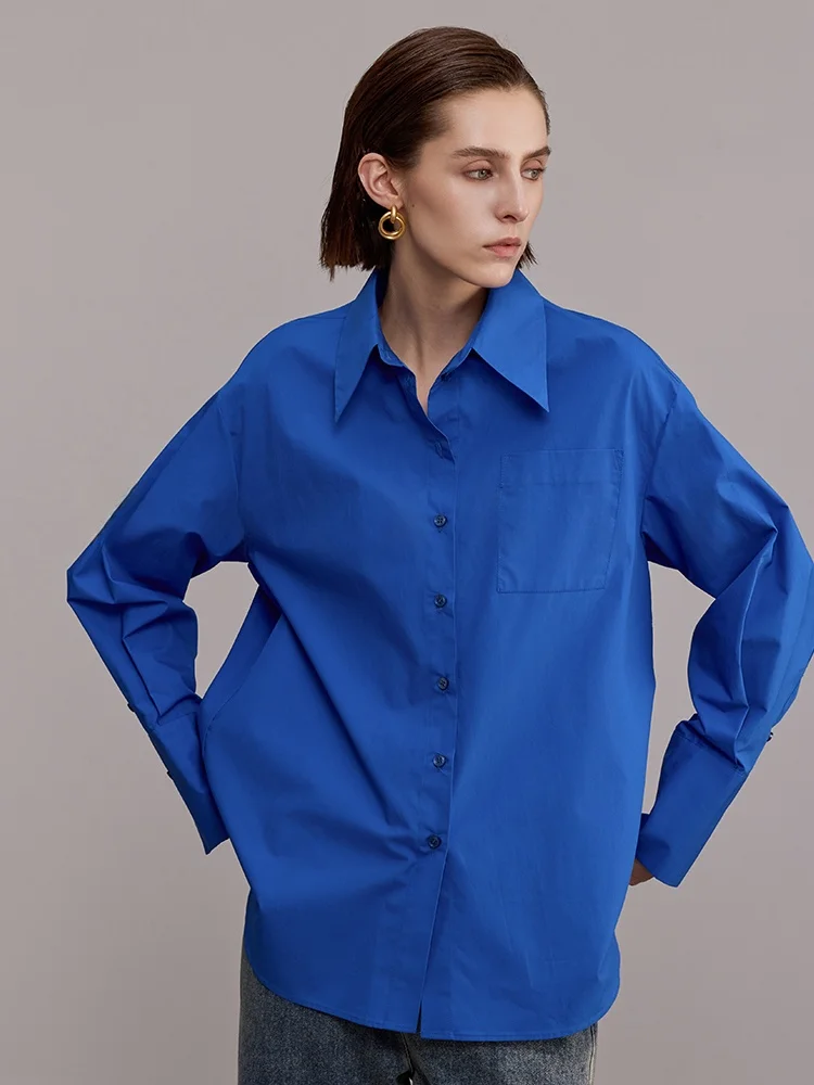 Женская рубашка Klein Blue 00 из чистого хлопка высокой плотности с длинными рукавами, свободного кроя, на пуговицах, для весны и осени, повседневная
Женская рубашка Klein Blue 00 из чистого хлопка высокой плотности с длинными рукавами, свободного кроя, на пуговицах, для весны и осени, повседневная