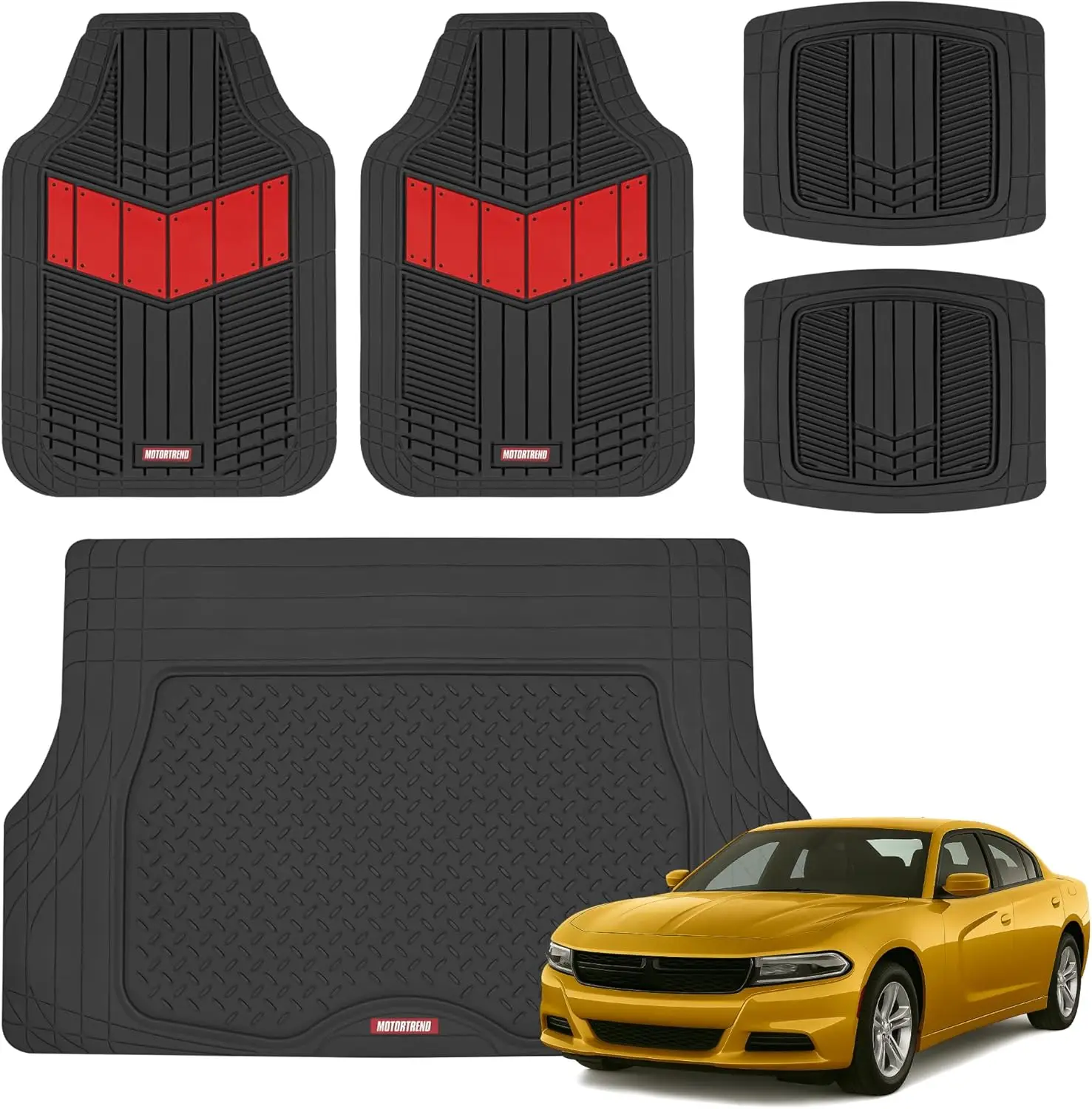 Universal All-Weather Floor Mats Set for Cars, SUVs & Vans - 4-Piece Front Rear Cargo Liner
Universal All-Weather Floor Mats Set for Cars, SUVs & Vans - 4-Piece Front Rear Cargo Liner