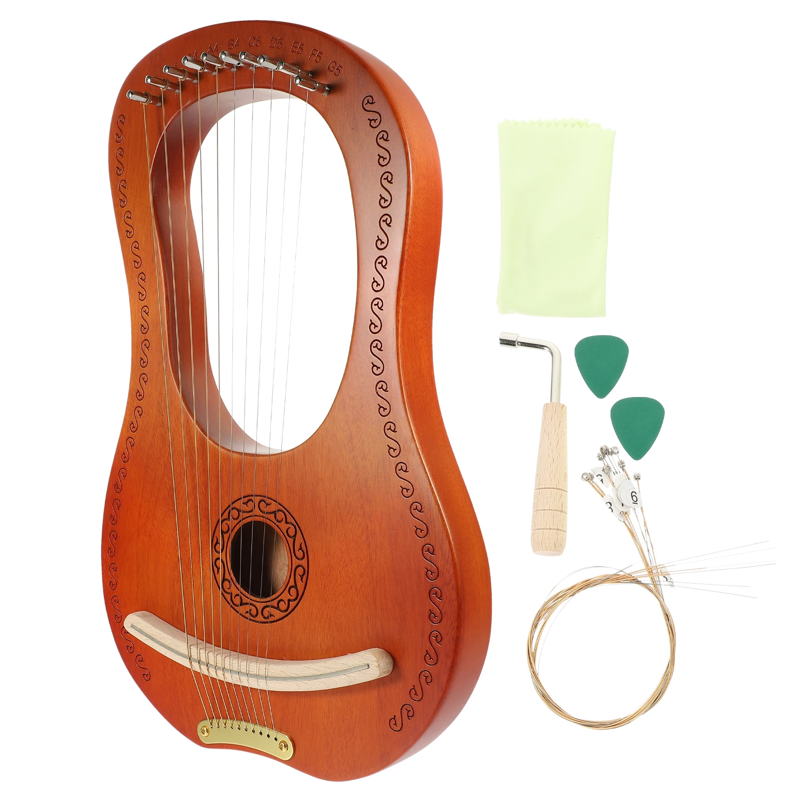 10 String Harp Wood Body Instrument Delicate String Instrument Design Portable Beginner Musician Harp Picks Included
10 String Harp Wood Body Instrument Delicate String Instrument Design Portable Beginner Musician Harp Picks Included
