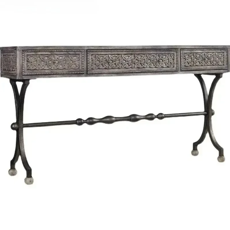French solid wood entrance table comb retro old foyer entrance table American decorative cabinet
French solid wood entrance table comb retro old foyer entrance table American decorative cabinet