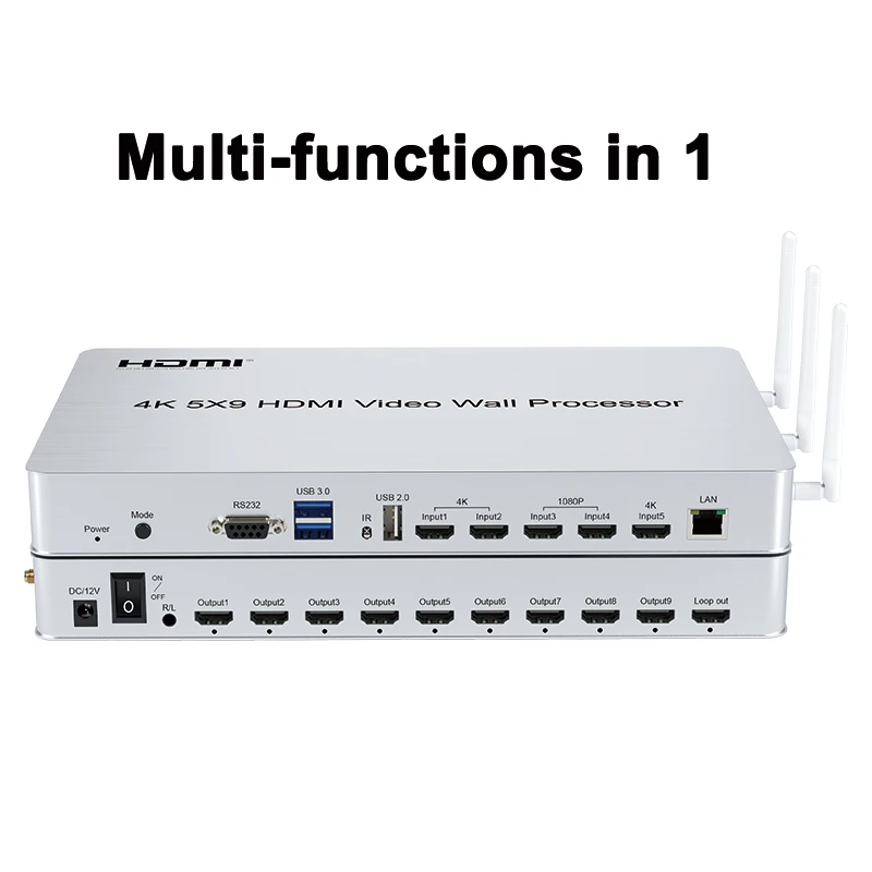4K 5x9 HDMI Контроллер видеостены USB 3.0 Многоэкранный сварочный аппарат Процессор 2x2 2x3 2x4 3x3 1x5 ТВ-сварщик RS232 PIP Поворотный перемещение
4K 5x9 HDMI Контроллер видеостены USB 3.0 Многоэкранный сварочный аппарат Процессор 2x2 2x3 2x4 3x3 1x5 ТВ-сварщик RS232 PIP Поворотный перемещение
