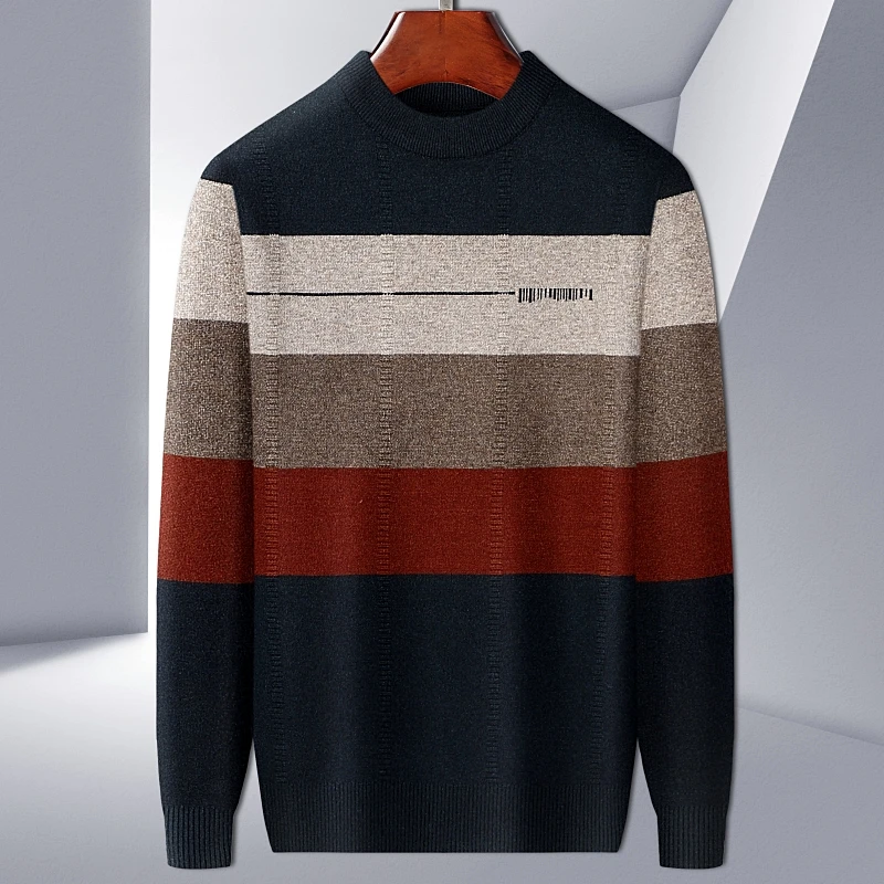 Men's Autumn and Winter New Multi Color Stripe Pullover Round Neck Slim Fit Warm and Thickened Men's Business Casual Sweater
Men's Autumn and Winter New Multi Color Stripe Pullover Round Neck Slim Fit Warm and Thickened Men's Business Casual Sweater