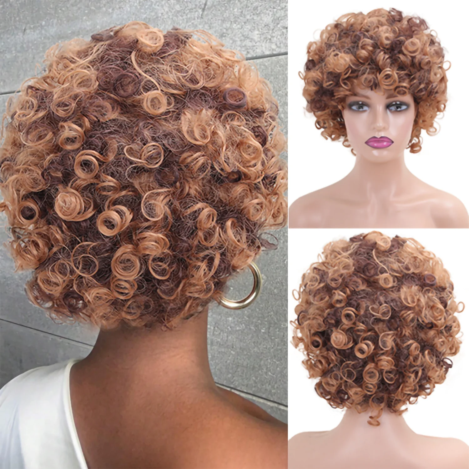 Пушистый короткий кудрявый синтетический парик коричневого цвета для женщин, для повседневной носки, косплея, Хэллоуина, вечеринок, термостойкий
Пушистый короткий кудрявый синтетический парик коричневого цвета для женщин, для повседневной носки, косплея, Хэллоуина, вечеринок, термостойкий