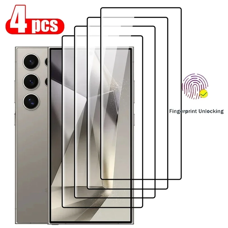 4PCS Tempered Glass For Samsung Galaxy S24 Ultra Full Cover Screen Protector S24 S24+ Plus S25Ultra Fingerprint Unlocking Glass
4PCS Tempered Glass For Samsung Galaxy S24 Ultra Full Cover Screen Protector S24 S24+ Plus S25Ultra Fingerprint Unlocking Glass