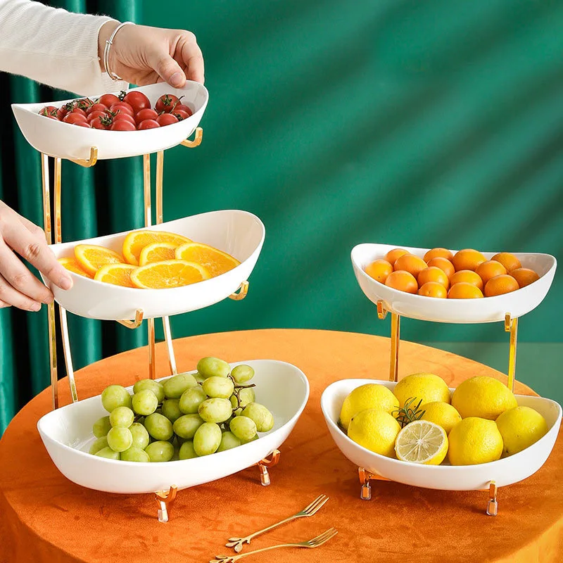 Ceramic double-layer three-layer fruit plate snack plate household living room tea decoration ceramic plate
Ceramic double-layer three-layer fruit plate snack plate household living room tea decoration ceramic plate