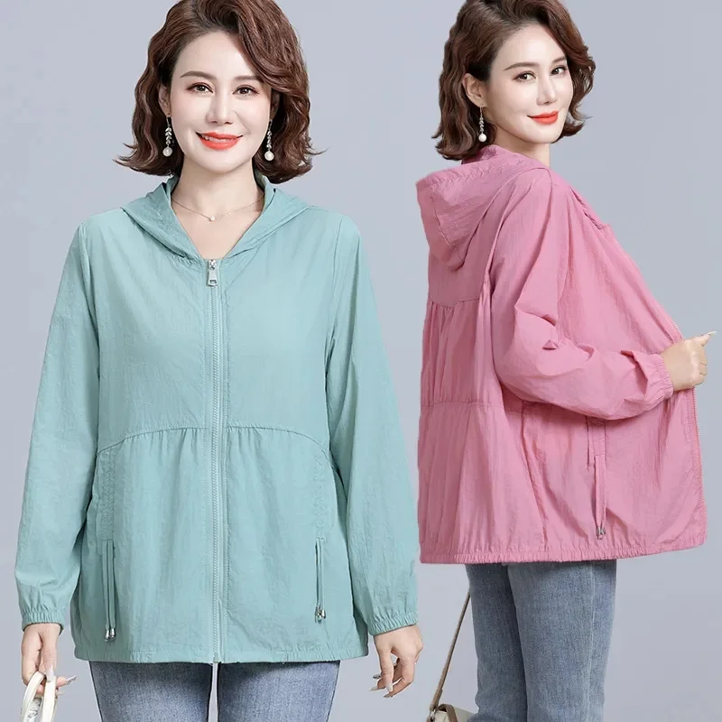 Large Size Thin Sun-Protective Clothing Coat Ladies Summer2026New Hooded Sunscreen Jacket Women Middle-Aged Elderly Overwear Top
Large Size Thin Sun-Protective Clothing Coat Ladies Summer2026New Hooded Sunscreen Jacket Women Middle-Aged Elderly Overwear Top