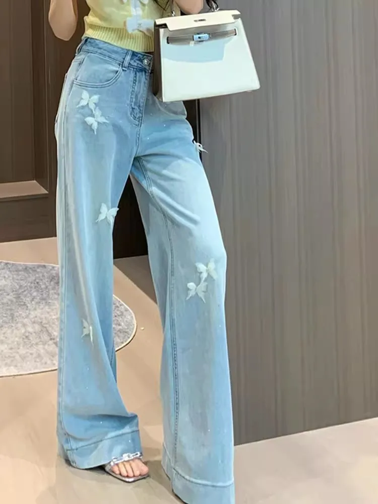 Embroidered Rhinestone Wide Leg Jeans for Women Summer High Waisted Loose Fitting Straight Leg Casual Floor Length Pants Trend
Embroidered Rhinestone Wide Leg Jeans for Women Summer High Waisted Loose Fitting Straight Leg Casual Floor Length Pants Trend