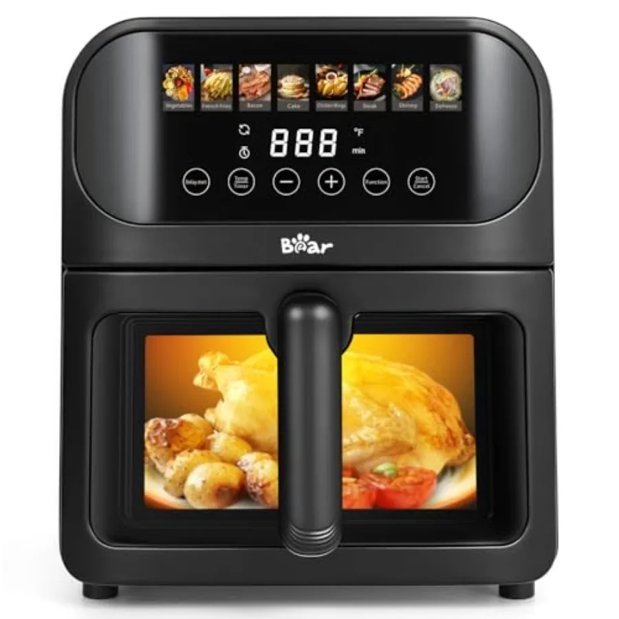 Air Fryer, Stainless Steel Airfryer 8 Presets for Fast Family Meals, 6.4Qt Large Visible Window Temp Timer Adjustable Roast Bak
Air Fryer, Stainless Steel Airfryer 8 Presets for Fast Family Meals, 6.4Qt Large Visible Window Temp Timer Adjustable Roast Bak