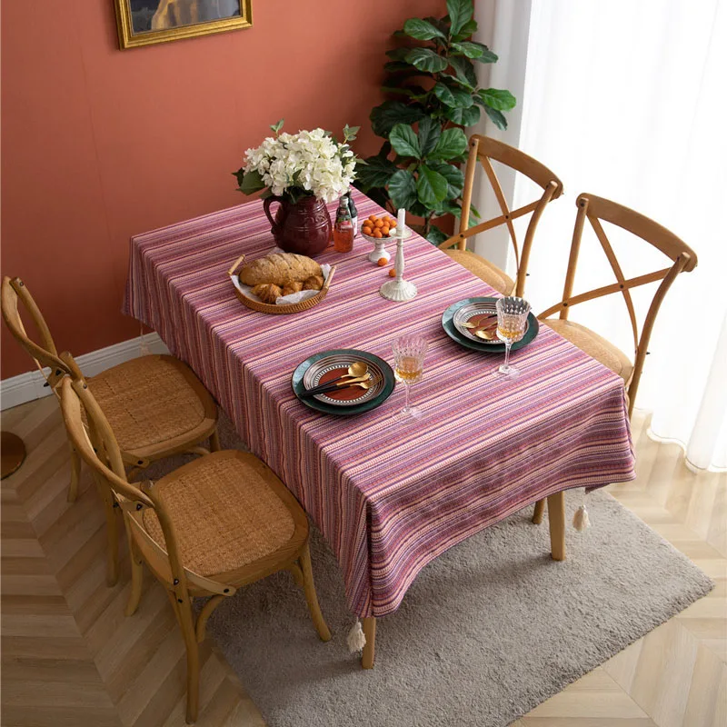 Bohemian Yarn-Dyed Striped Tablecloth American Soft Stain-Resistant Table Cover for Dining Party Wedding Dustproof Decoration
Bohemian Yarn-Dyed Striped Tablecloth American Soft Stain-Resistant Table Cover for Dining Party Wedding Dustproof Decoration