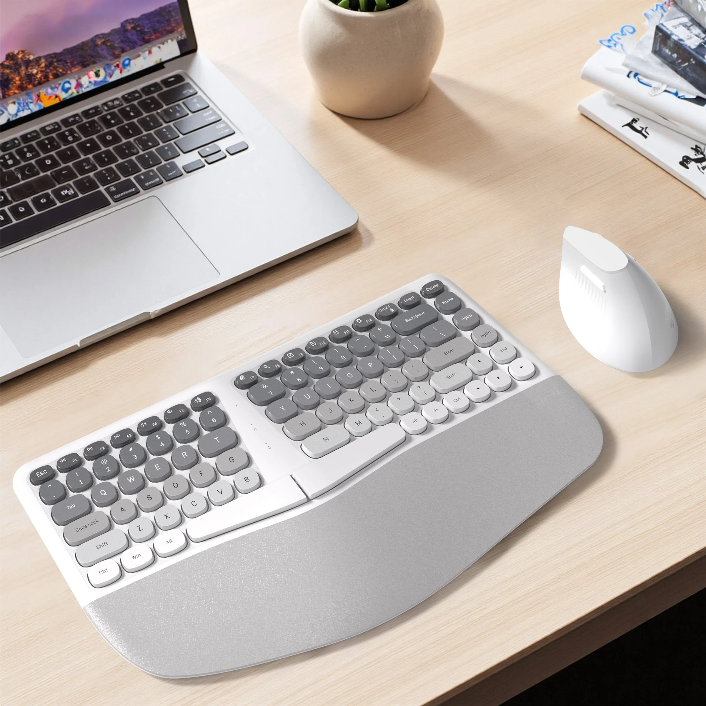 MOFii Ergonomic Keyboard and Mouse Combo, Cream Gradient, 2.4G Wireless, Wrist Fatigue Relief, Compact Tenkeyless, US QWERTY Lay
MOFii Ergonomic Keyboard and Mouse Combo, Cream Gradient, 2.4G Wireless, Wrist Fatigue Relief, Compact Tenkeyless, US QWERTY Lay