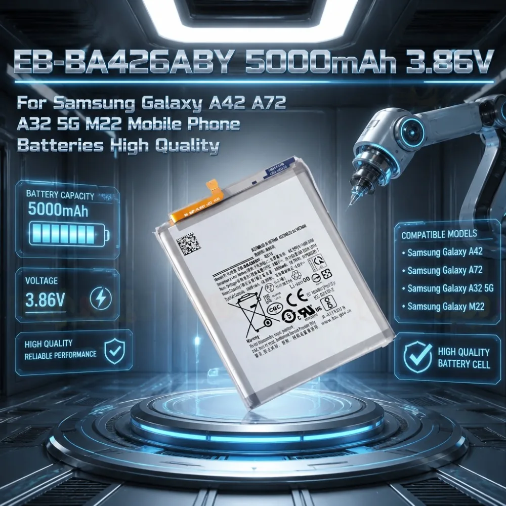 New EB-BA426ABY 5000mAh 3.86V Rechargeable Battery For Samsung Galaxy A42 A72 A32 5G M22 Mobile Phone Batteries High Quality
New EB-BA426ABY 5000mAh 3.86V Rechargeable Battery For Samsung Galaxy A42 A72 A32 5G M22 Mobile Phone Batteries High Quality