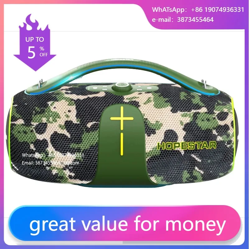 Hopestar A85 high quality portable subwoofer speaker fully upgraded. IP6 waterproof rating 4 play modes 3 music file decoding
Hopestar A85 high quality portable subwoofer speaker fully upgraded. IP6 waterproof rating 4 play modes 3 music file decoding