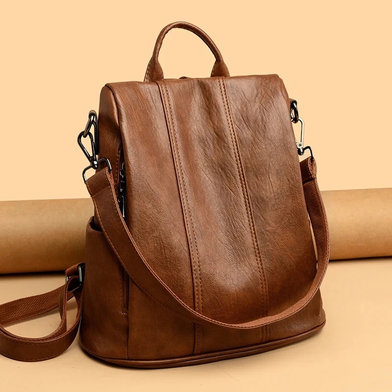 NEW Anti theft Backpack Purses High Quality Soft Leather Female Vintage Bag School Bags Travel Bagpack Ladies Bookbag Rucksack
NEW Anti theft Backpack Purses High Quality Soft Leather Female Vintage Bag School Bags Travel Bagpack Ladies Bookbag Rucksack