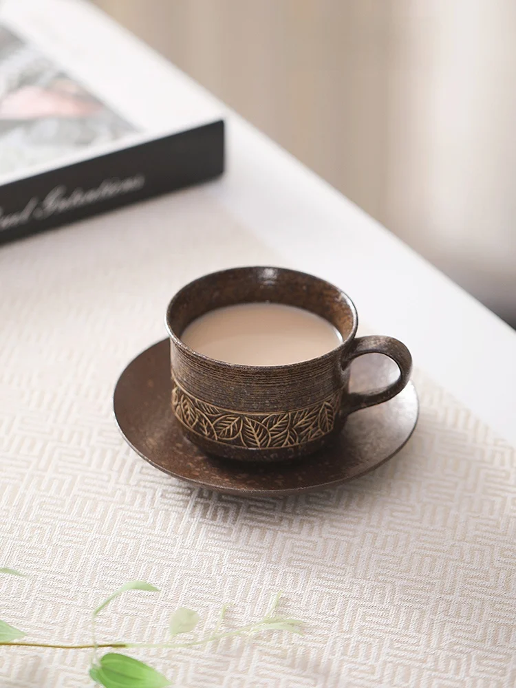 Modern Style Ceramic Coffee Cup with Plate for Home Office Tea Brewing Milk Breakfast Cup Single Ear Handle Leaf Pattern
Modern Style Ceramic Coffee Cup with Plate for Home Office Tea Brewing Milk Breakfast Cup Single Ear Handle Leaf Pattern