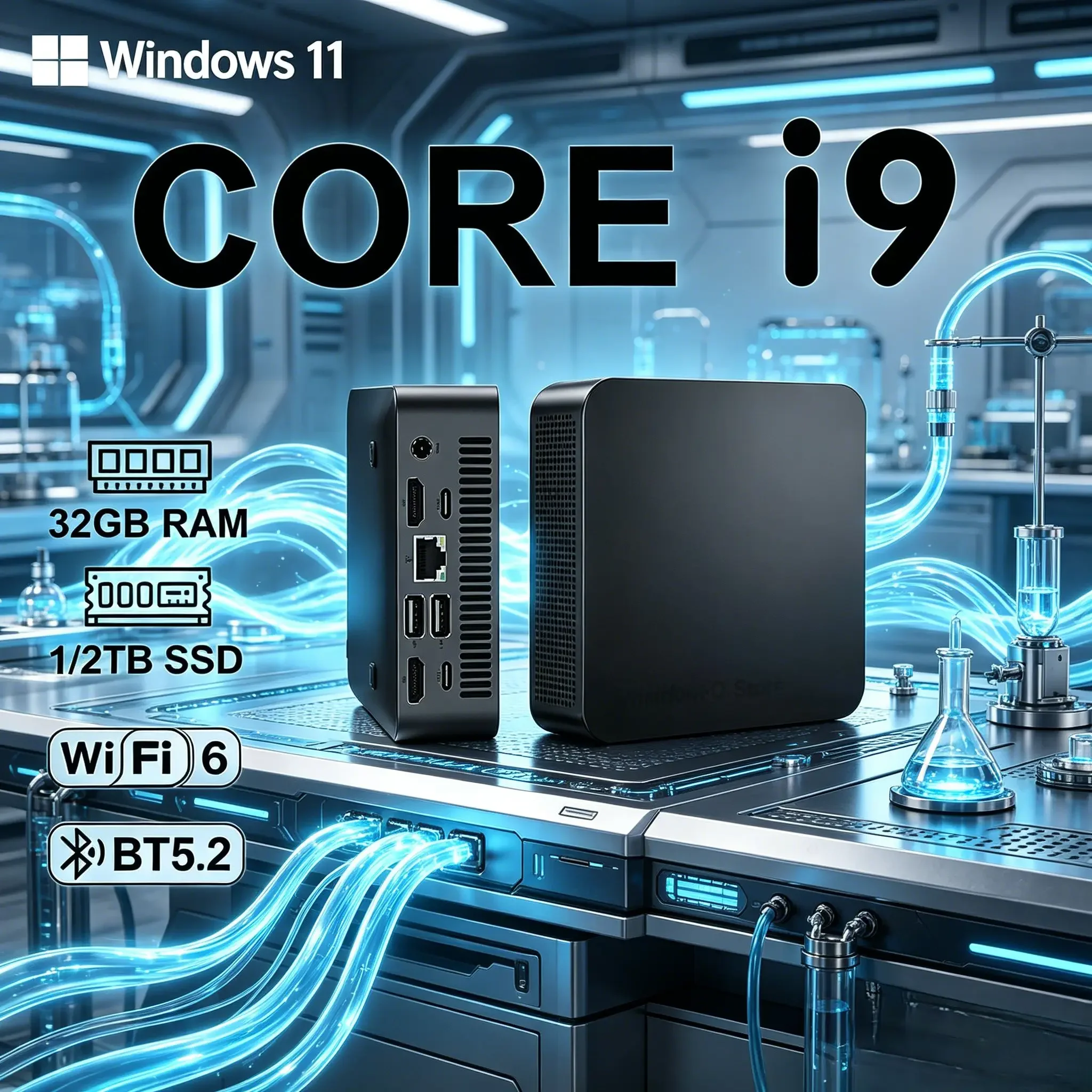 High Performance Mini Core I9 8950HK, 16GB SSD, Win11 Professional Version System, WiFi6 BT5.2 , Universal for Home Business
High Performance Mini Core I9 8950HK, 16GB SSD, Win11 Professional Version System, WiFi6 BT5.2 , Universal for Home Business