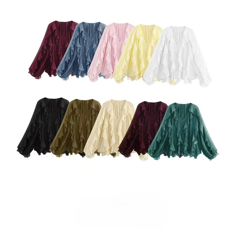 Женская одежда в европейском и американском стиле, новая темпераментная декоративная модная рубашка с v-образным вырезом и длинными рукавами
Женская одежда в европейском и американском стиле, новая темпераментная декоративная модная рубашка с v-образным вырезом и длинными рукавами