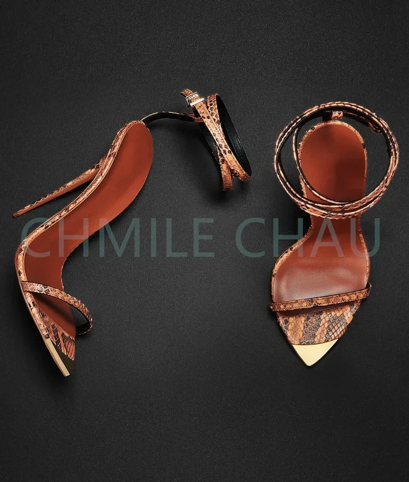 High Quality Sandal Woman Summer 2023 New Pointed Toe Ankle Strap Snake Thin High Heel Sexy Stiletto Lady Designer Shoe 2-CHC-32
High Quality Sandal Woman Summer 2023 New Pointed Toe Ankle Strap Snake Thin High Heel Sexy Stiletto Lady Designer Shoe 2-CHC-32