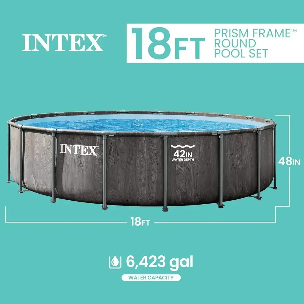 18ft x 48in Above Ground Pool Set with 1500 GPH Filter Pump, Ladder, Cover, and Ground Cloth
18ft x 48in Above Ground Pool Set with 1500 GPH Filter Pump, Ladder, Cover, and Ground Cloth
