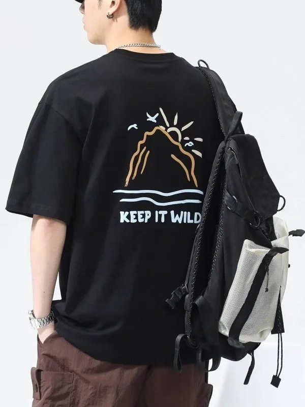 Мужская летняя повседневная футболка свободного кроя из чистого хлопка с принтом, универсальная, высокого качества, в стиле стритвир
Мужская летняя повседневная футболка свободного кроя из чистого хлопка с принтом, универсальная, высокого качества, в стиле стритвир