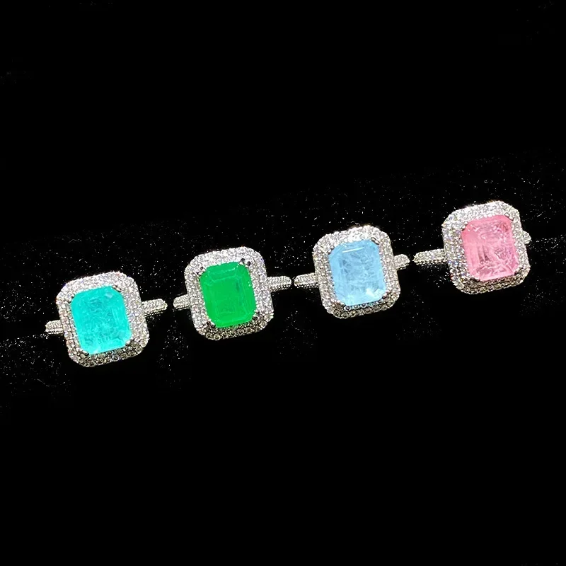 MDL Moissanit1 Style Simulated Paraiba Ring Main Stone 8*10 Cotton Floss Candy Colored Treasure Ring
MDL Moissanit1 Style Simulated Paraiba Ring Main Stone 8*10 Cotton Floss Candy Colored Treasure Ring