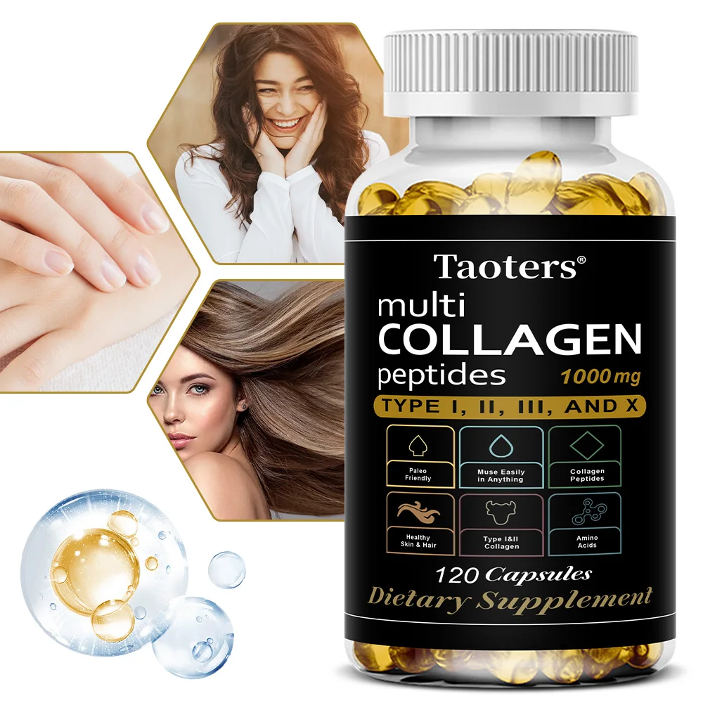 Multi Collagen Peptides Capsules with Type I,II,III,V,X, Hydrolyzed Collagen for Skin, Hair, Nails, Joint & Gut Digestive Health
Multi Collagen Peptides Capsules with Type I,II,III,V,X, Hydrolyzed Collagen for Skin, Hair, Nails, Joint & Gut Digestive Health