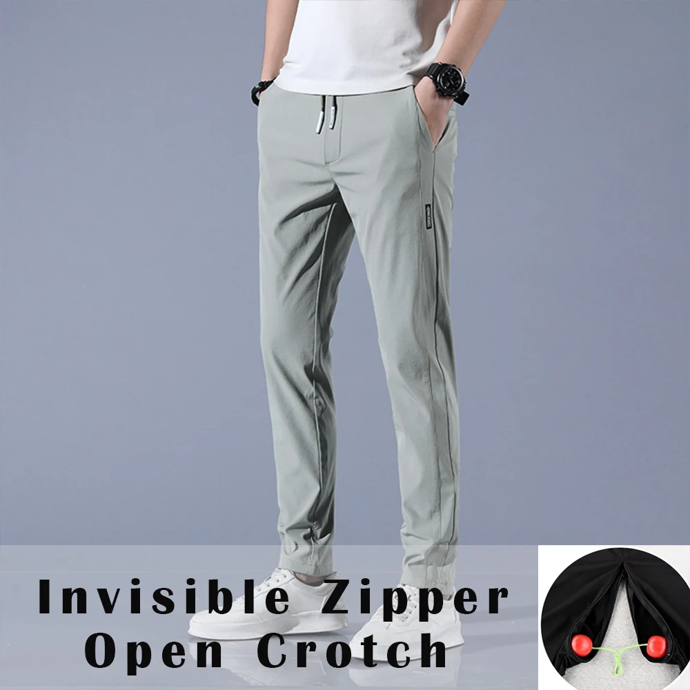 Summer Spring Invisible zipper Open Crotch Ice Silk Pants Casual Black Plus Size Straight Trousers
Summer Spring Invisible zipper Open Crotch Ice Silk Pants Casual Black Plus Size Straight Trousers