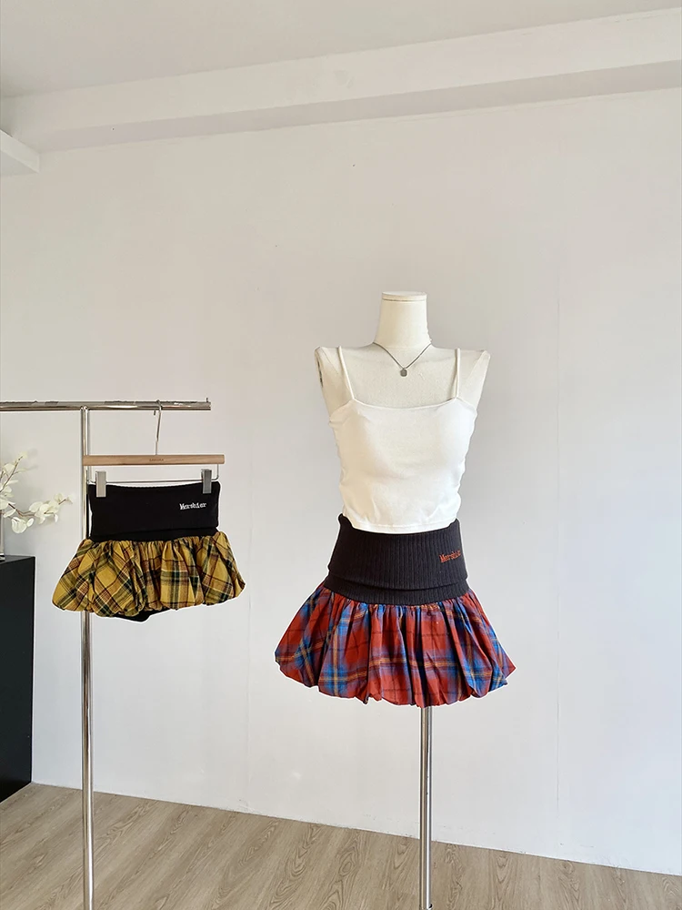 Spliced Colorful Plaid Skirt for Women Midi Waist Patchowrk Knitted Embroidery Folds Short Skirts Female Autumn New Summer
Spliced Colorful Plaid Skirt for Women Midi Waist Patchowrk Knitted Embroidery Folds Short Skirts Female Autumn New Summer