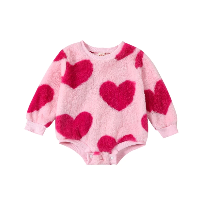 0-24M Baby Girls Fuzzy Rompers Infant Heart Print Round Neck Long Sleeve Bodysuit Newborn Jumpsuits for Winter Clothes
0-24M Baby Girls Fuzzy Rompers Infant Heart Print Round Neck Long Sleeve Bodysuit Newborn Jumpsuits for Winter Clothes