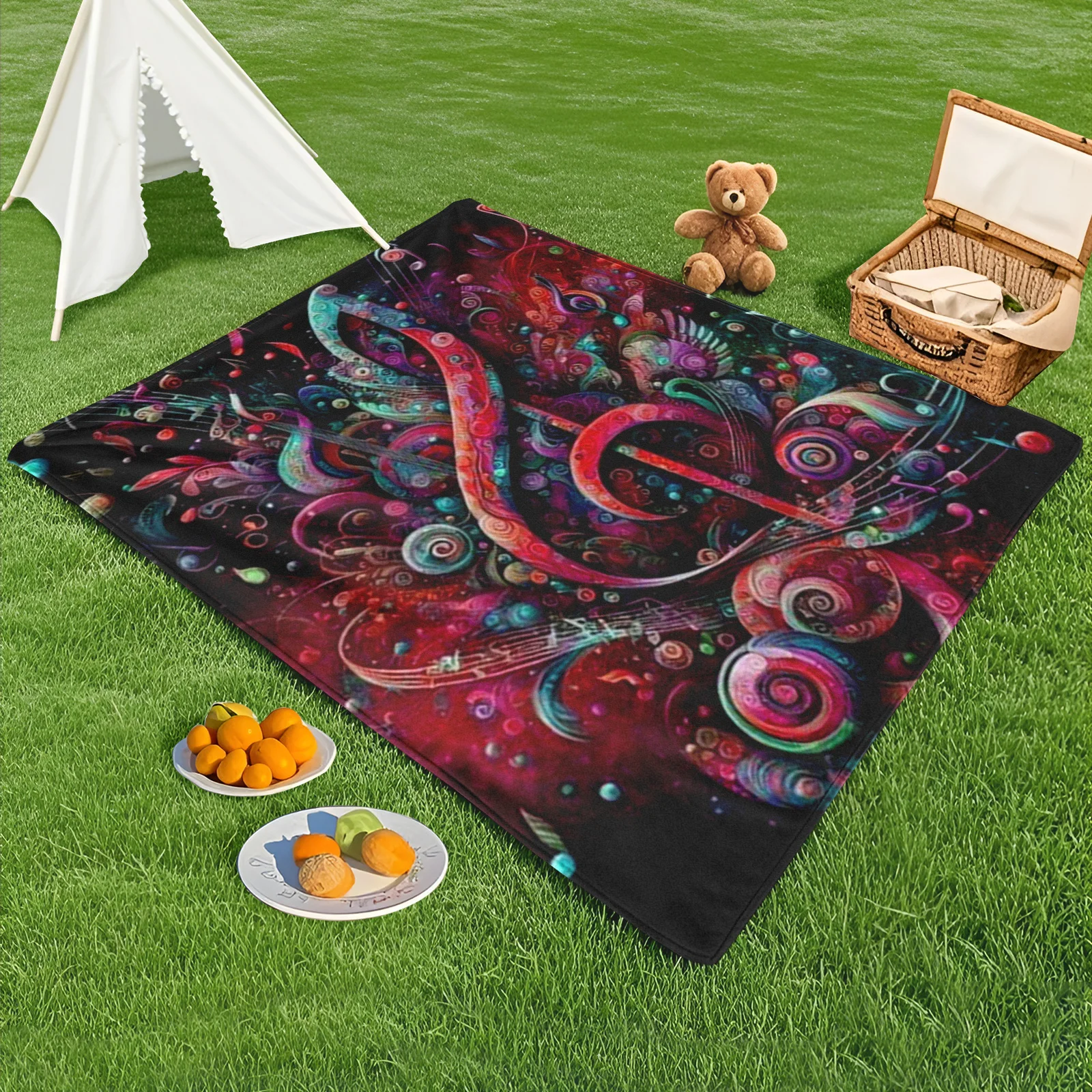 Starry Sky Music Note Design With Colorful Line Patterns Outdoor Blanket For Camping Picnic And Beach Relaxation Essentials
Starry Sky Music Note Design With Colorful Line Patterns Outdoor Blanket For Camping Picnic And Beach Relaxation Essentials