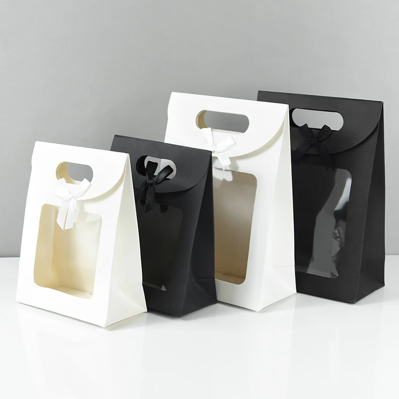 5pcs Transparent Window Black/White Gift Paper Bags Wedding Birthday Baptism Home Party Candy Gift Decor Packaging Bags Supplies
5pcs Transparent Window Black/White Gift Paper Bags Wedding Birthday Baptism Home Party Candy Gift Decor Packaging Bags Supplies