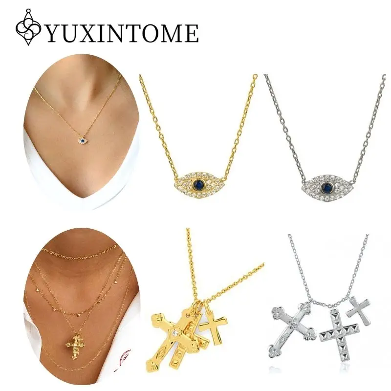 YooFaning 925 Sterling Silver Gold Chain Crystal Zirconia Evil Eye Necklace Diamond Anniversary Gift Wedding Girl Huggie Jewelry
YooFaning 925 Sterling Silver Gold Chain Crystal Zirconia Evil Eye Necklace Diamond Anniversary Gift Wedding Girl Huggie Jewelry