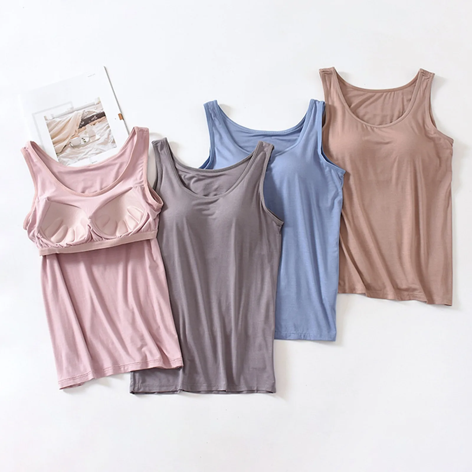 Womens Tank Tops With Built In Bras Summer Casual Crew Neck Sleeveless Vest Solid Color Padded Strappy Tanks
Womens Tank Tops With Built In Bras Summer Casual Crew Neck Sleeveless Vest Solid Color Padded Strappy Tanks