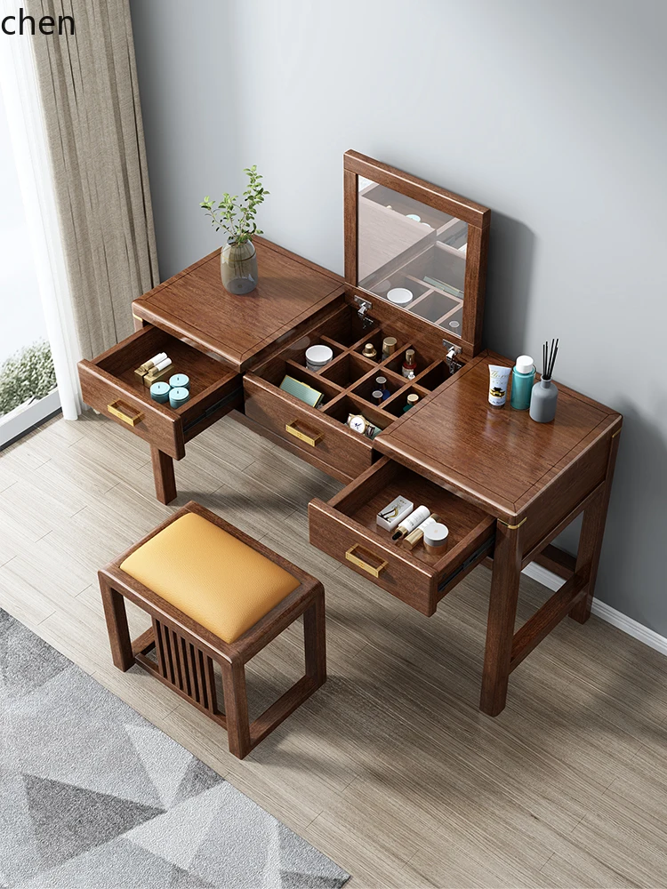 CP new Chinese solid wood dresser walnut second bedroom premium desk dressing table integrated
CP new Chinese solid wood dresser walnut second bedroom premium desk dressing table integrated