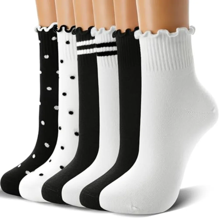 6 Pairs Womens Ruffle Socks Cute Frilly Ankle Sock Cotton Lettuce Edge Crew Socks
6 Pairs Womens Ruffle Socks Cute Frilly Ankle Sock Cotton Lettuce Edge Crew Socks