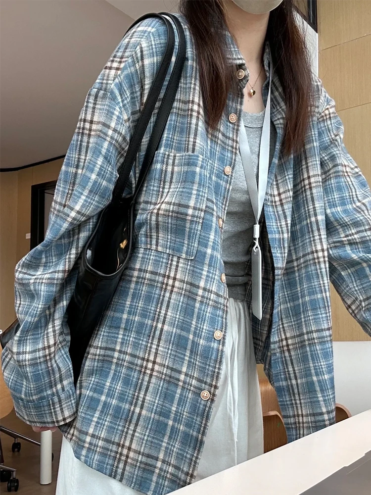Blue Plaid Men's irt Chic Commute Sun Protection Striped Long Sve Casual Faionable Autumn Top Outerwear
Blue Plaid Men's irt Chic Commute Sun Protection Striped Long Sve Casual Faionable Autumn Top Outerwear